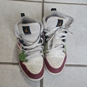 Jordan Kids' Red and Green High-Top Sneakers